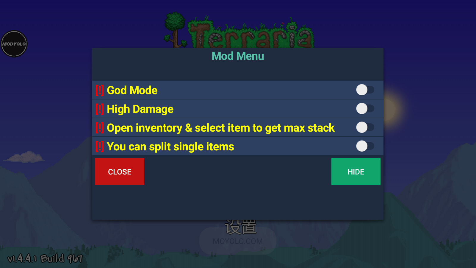 泰拉瑞亚灾厄MOD手机版TMODLOADER下载 - 安卓动作射击