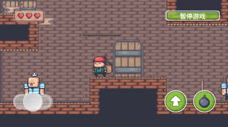 像素冒险者游戏：精准炸弹挑战绿色鲸鱼